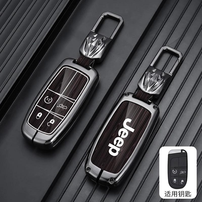 Pour Jeep Alliage de Zinc Étui de Clé de Voiture Sans Clé Pour Jeep Grand Cherokee WK2 KL Wrangler JK Renegade Commander Compass 2018 2022 Auto