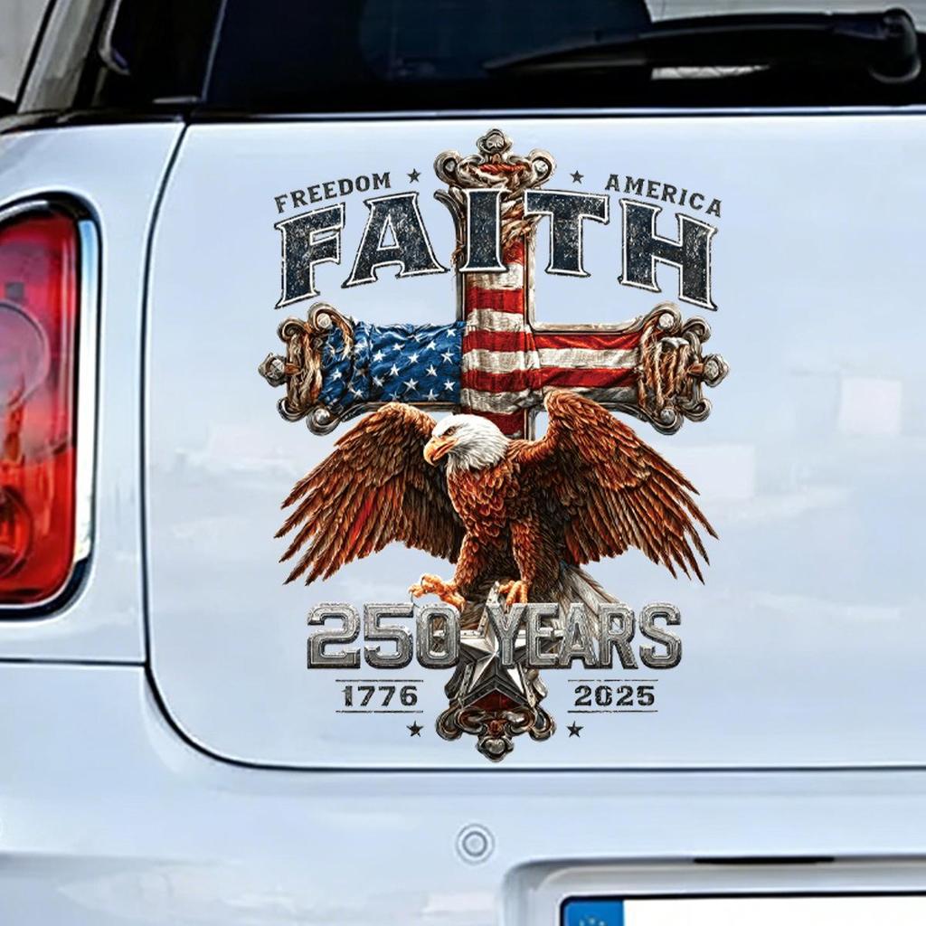 250th Anniversary US Independence Day Bald Eagle Stars & Stripes Festival Window Clings