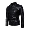Autumn and winter men's casual leather jacket men's locomotive jacket slim-fitting trend young men's pu leather jacket thin velvet