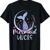 Mens Mermaid Uncle Tee Birthday Mermaid Men Beach Mermaid Tail T-Shirt,100% Cotton