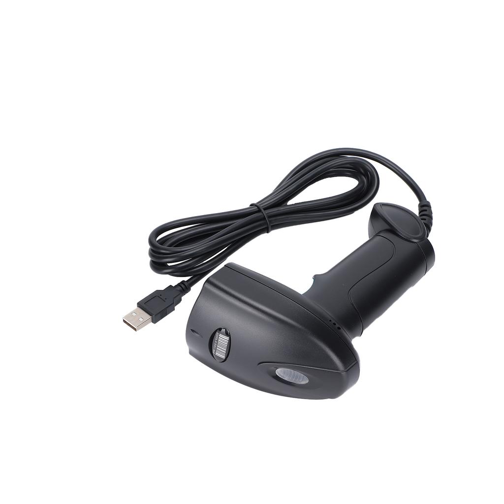 Barcode Scanner Handheld 360 Degrees  Reading Dustproof Waterproof QR Code USB Reader Noir + Orange