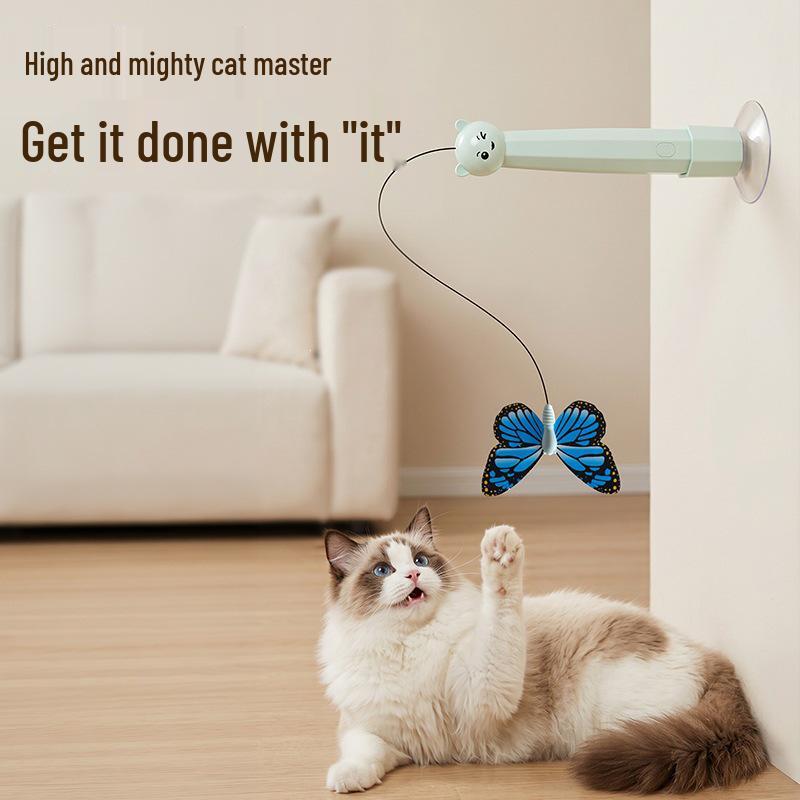 Automatic Rotating Butterfly Cat Teaser Toy for Self-Entertainment