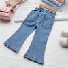Girls Jeans Spring Autumn New Korean Style Children Denim Split Trousers Fashion Casual Girl Denim Pants