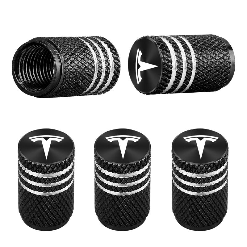 FOR Car Tire Valve Stems Cap Aluminum Tire Wheel Stem Air Valve Cap For Tesla Model 3 Model X Y S Roadster