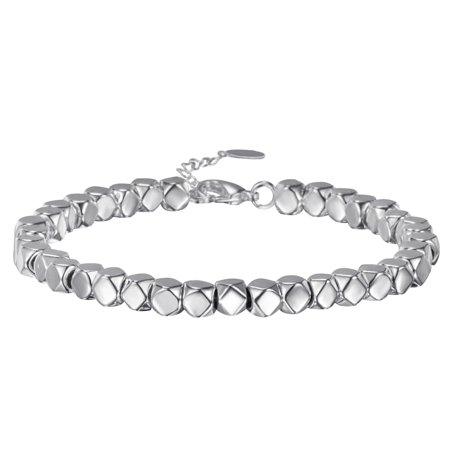 

Нишевый дизайн Ретро Ветер Серебряный браслет с коркой Portal Plus Геометрия Gee Cube Серебряный браслет с коркой Handicarian