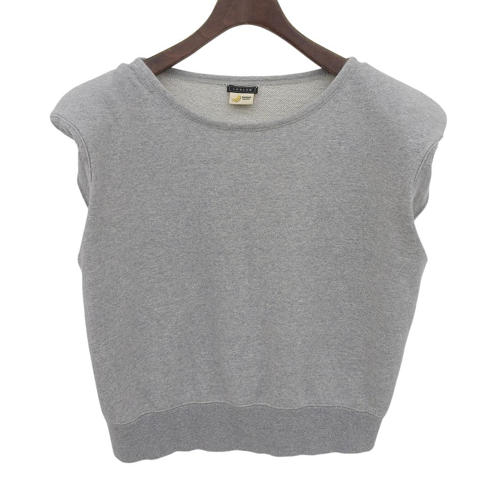 LUDLOW Stare excelentă bumbac și banană maiou fără mâneci pulover top pentru femei, gri, mărimea 24-LD24S-TP009 topuri ― griFolosit