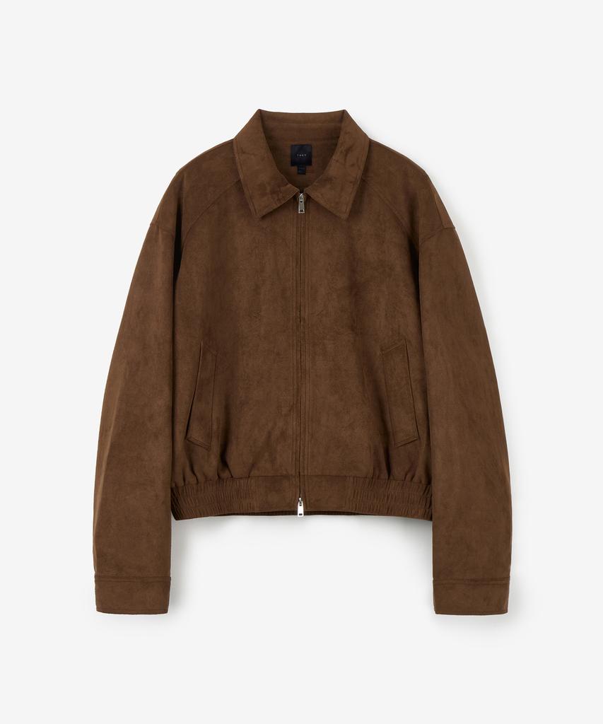 They Crop Suede Collar Jacket_Brown