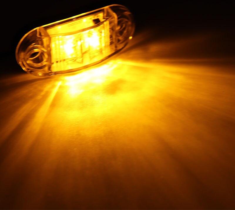 2stk 12v 24v Led sidemarkeringslys for tilhenger lastebiler Caravan Sideklaring markeringslys Lampe Led Lastebil Amber Rød Hvit 10-30V