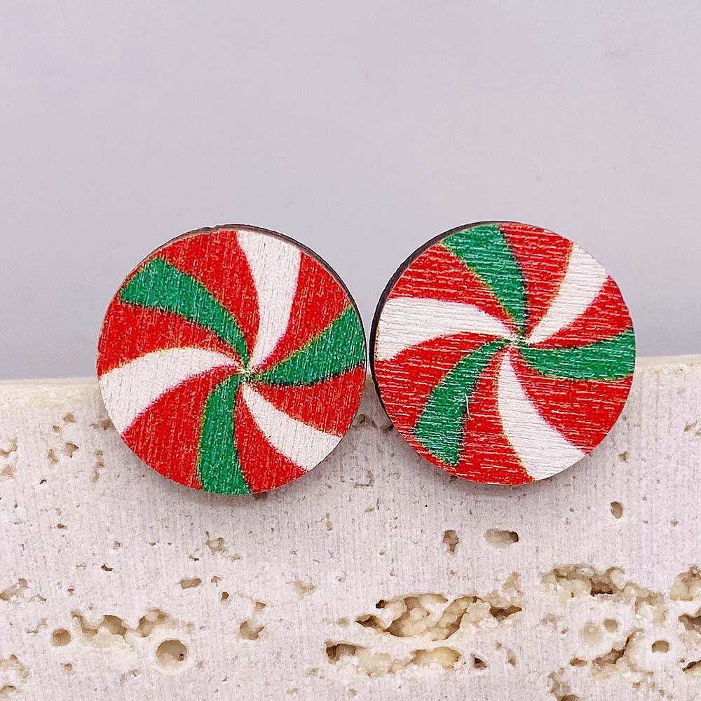 Christmas Stud Earrings: Reindeer, Tree, Snowman & Santa Designs - Wooden Holiday Gifts for Women