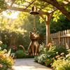Pet Lover Gifts for Housewarming Metal Cat Wind Chime, Unique Garden Decor, Outdoor Statue Chimes Decorative Ornaments Lovers, Windchimes Bell Hanging