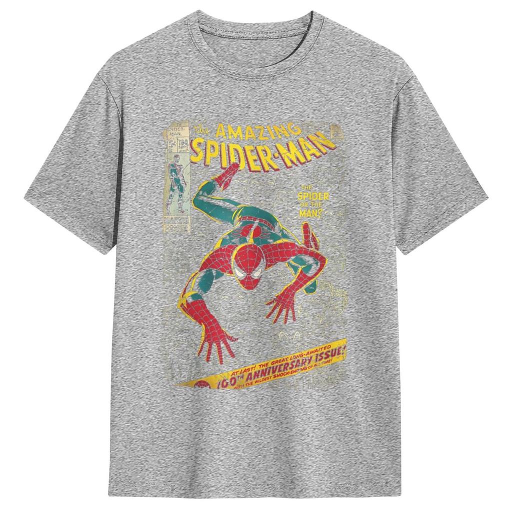Genuine = Spider-Man Comic Book Anniversary T-Shirt Cotton Jacket Short Sleeve O-Neck T-Shirt Plus SizeJacket