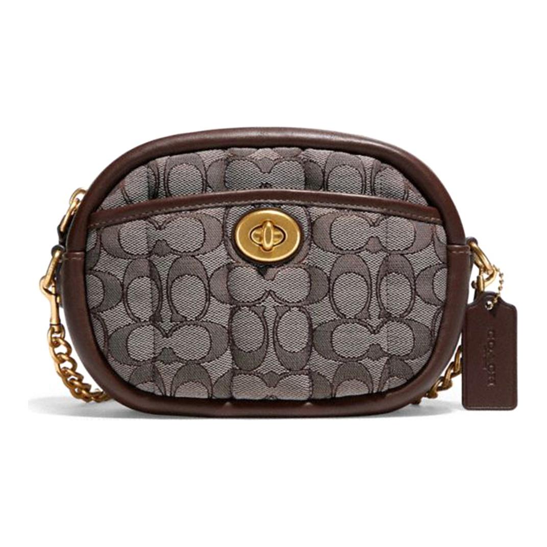 

Coach Camera 20 Classic Monogram Turnlock Zipper Chain Round Crossbody Bag Women crossbody bag Brown C5275-B4S0M Basic Set (Bag+Dust Bag)