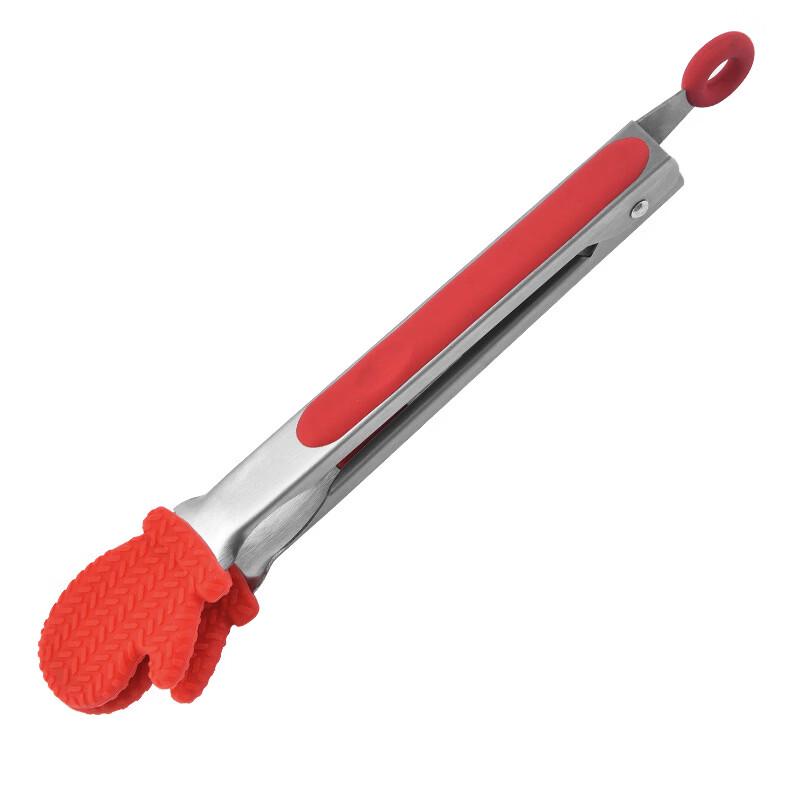 UOUTO Christmas Snowman Silicone & Stainless Steel Food Tongs - 2 Pack