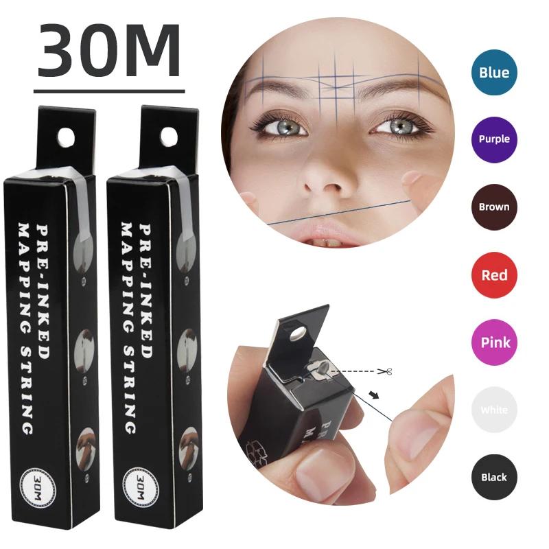 7color Microblading Mapping Pre-Ink String 30M for Makeup Eyebrow Dyeing Linen Thread Semi Permanent Positioning Measure Tool