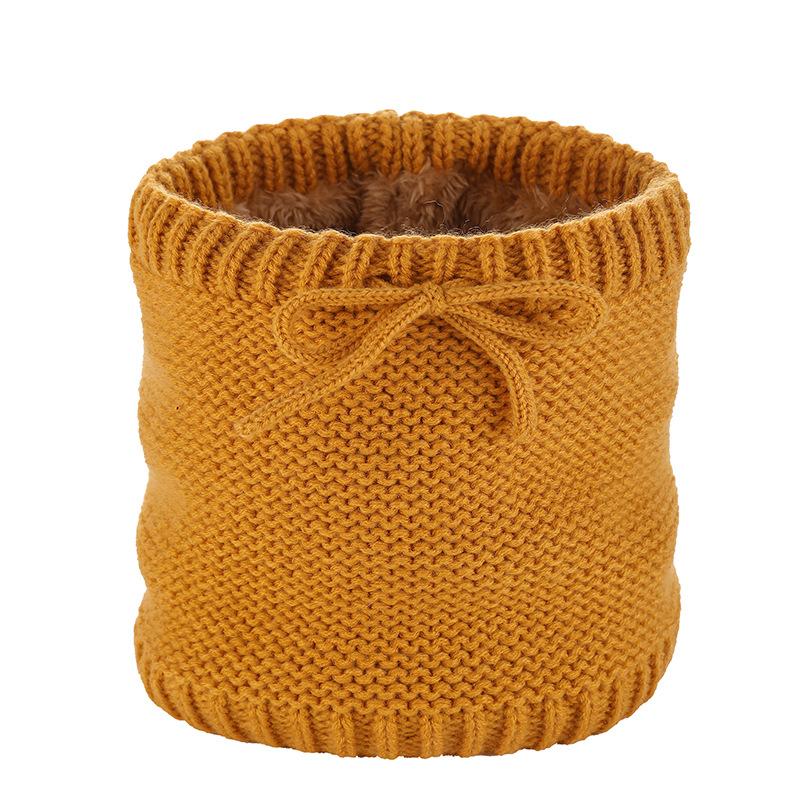 

Winter new wool neck cover fleece scarf windproof mask solid color knitted twist hat warm scarf жёлтый