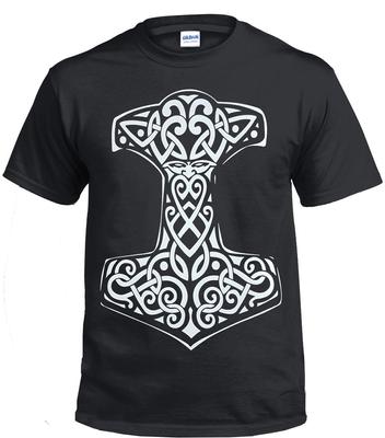 Viking Thor'S Screen Printed Skull Plus Cross Plus Top Unisex T-shirts