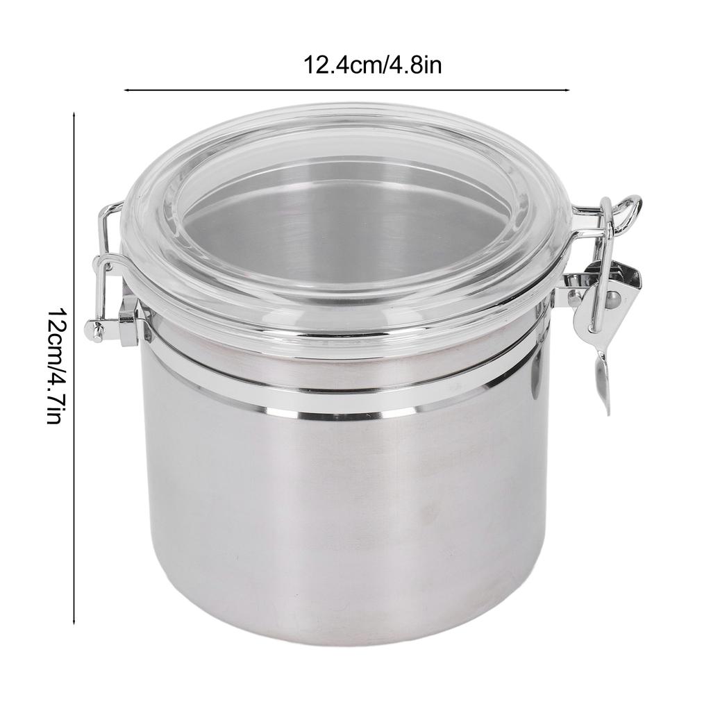 Stainless Steel Sealed Can Food Storage Container Airtight Canister for Dried Fruit Milk Powder Tea Medium 1300ml