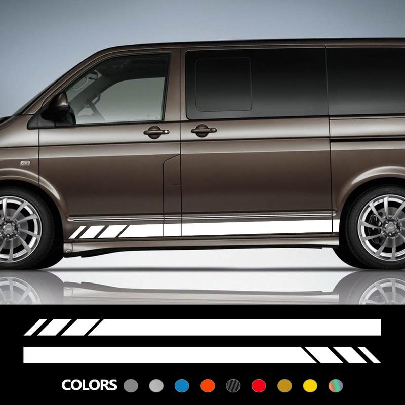 2 Pièces Autocollants Latéraux de Porte de Voiture Pour Volkswagen VW Transporter T4 T5 T6 Caravelle Multivan Camping-car Autocollants Vinyles Accessoires
