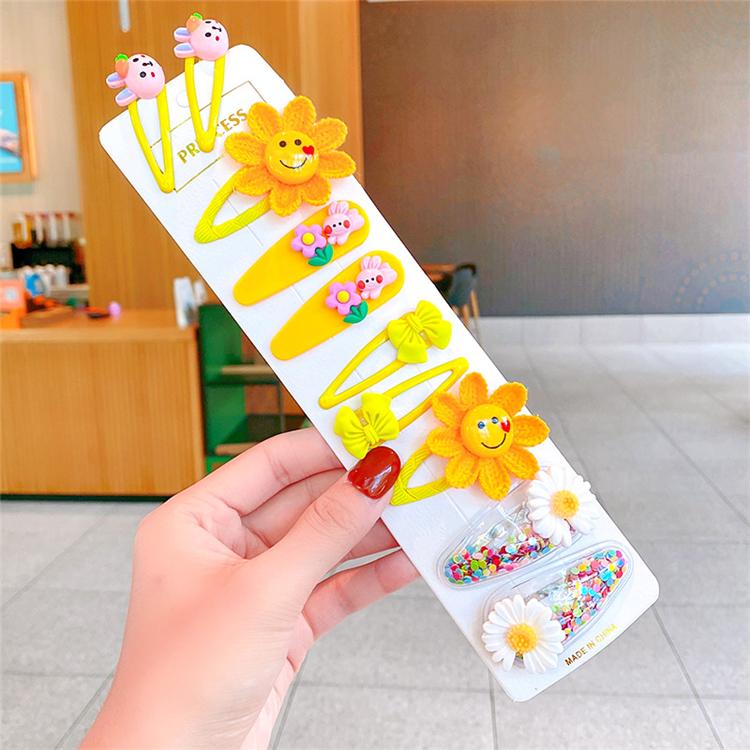 2022 Candy Color Children's Cartoon Hairpin Set Animal Flowers Fruit Baby Hairpin Cute Girls Cute Hair Clip