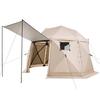 Tenda Gazebo Pop-up com Tela, 3,6x3,6 m, Tenda de Dossel de Acampamento Esférica de 13 Lados com Teto Removível e Bolsa de Transporte, Montagem Rápida e à Prova de Mosquitos, Casa de Tela Sol