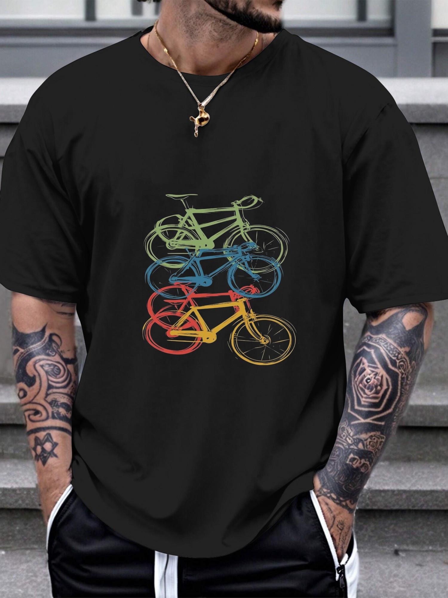 1pc Bicycle Stack Colorful Cut-Out T-shirt XXXXL