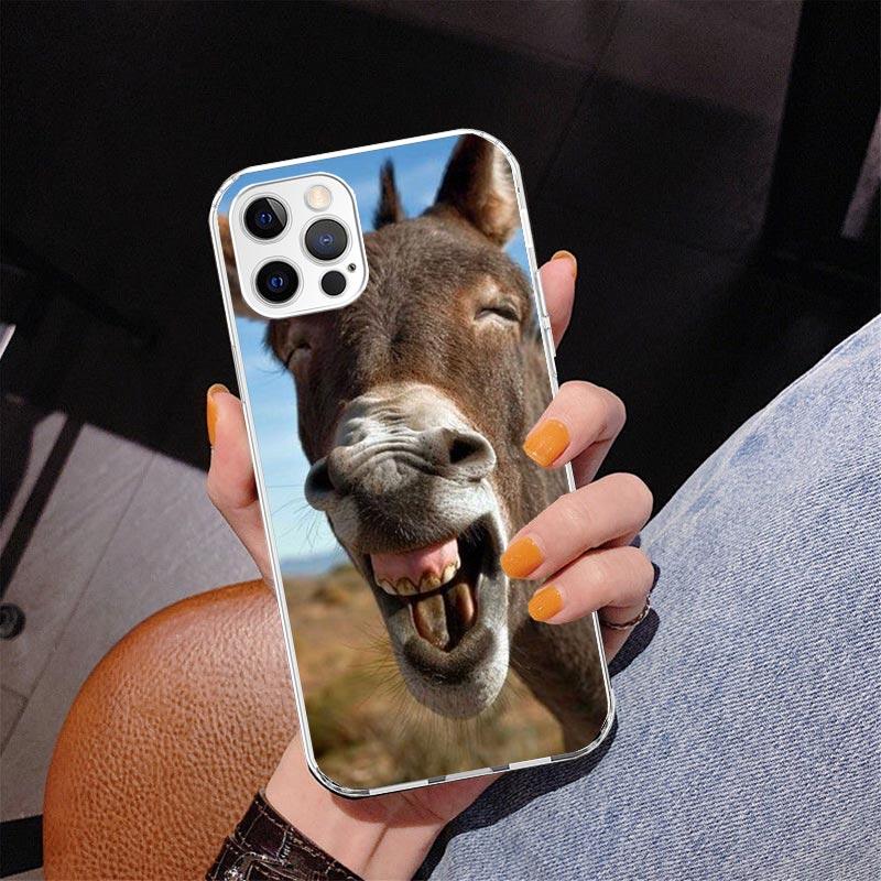 Funny Donkey Phone Case For iPhone 13 12 Mini 11 Pro Max XS XR X SE 7 8 Plus 5S 5 6S 6 Gift Print Cover Fundas