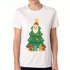 Christmas Cherry Tree Unisex Cotton T Shirt, Premium Cotton Graphic Print, Durable, Relaxed Fit, Fashionable Holiday Tee, Casual Style, Daily Wear,  C