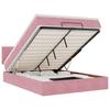 Ottoman Bed with Mattress & LEDs Pink 140x190 Cm Velvet