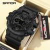 Fashion SANDA 3168 Luxury G-Type Military Men's Watch Digital Sports Multi Functional Waterproof Men's Electronic Watch
