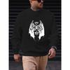 Men'S Casual Round-Neck Sweatshirt with Bat Skeleton Design