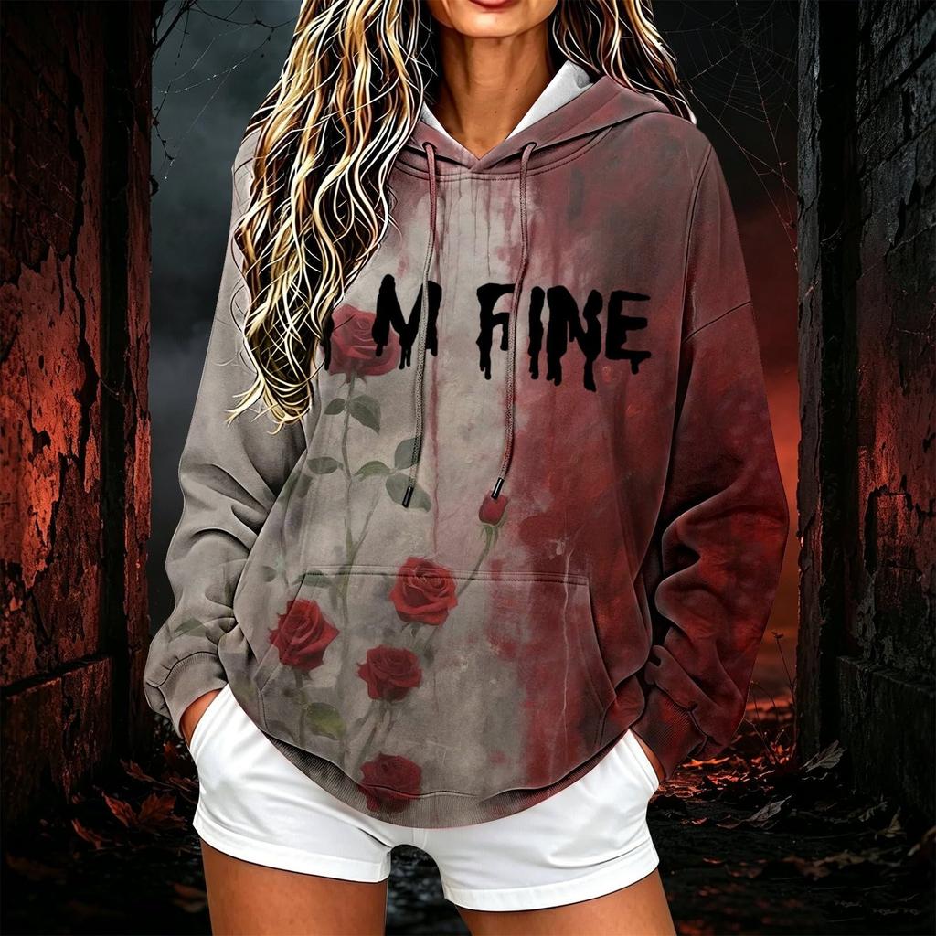 Women's Fashion Hooded Long Sleeve Sweatshirt