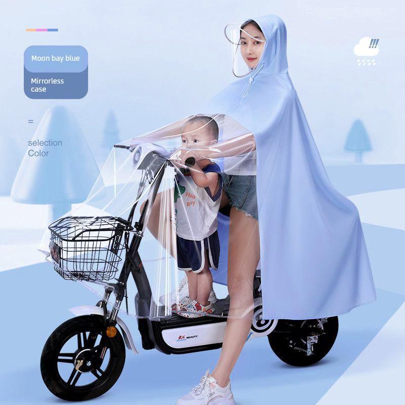 Raincoat Electric Battery Motorcycle 2023 Double Mother and Child Matching Double Female Long Full Body Rainproof Motorcycle