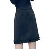Spring 2026 High-Waisted A-Line Ruffled Wool Mini Skirt