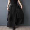 Plus Size Vintage Black High Waist Casual Loose Long Summer Wide Leg Skirt Pants Women Trousers