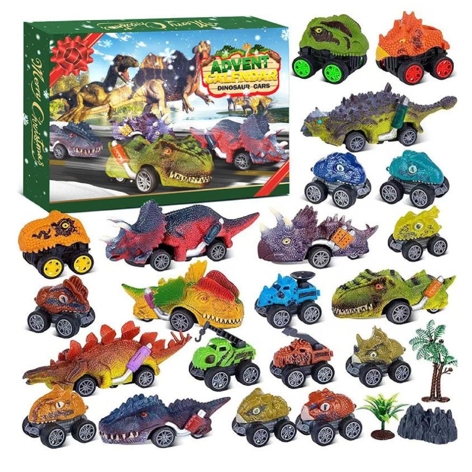 

Dinosaur Cars Advent Calendar Christmas Countdown Blind Box Pull Back Car Toy Set For Boys Kids