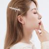 Listed Bow Imitation Pearl Hairpin Female, Broken Hair Edge Clip One Word Hairpin Bangs Side Temperament Hair Accessories