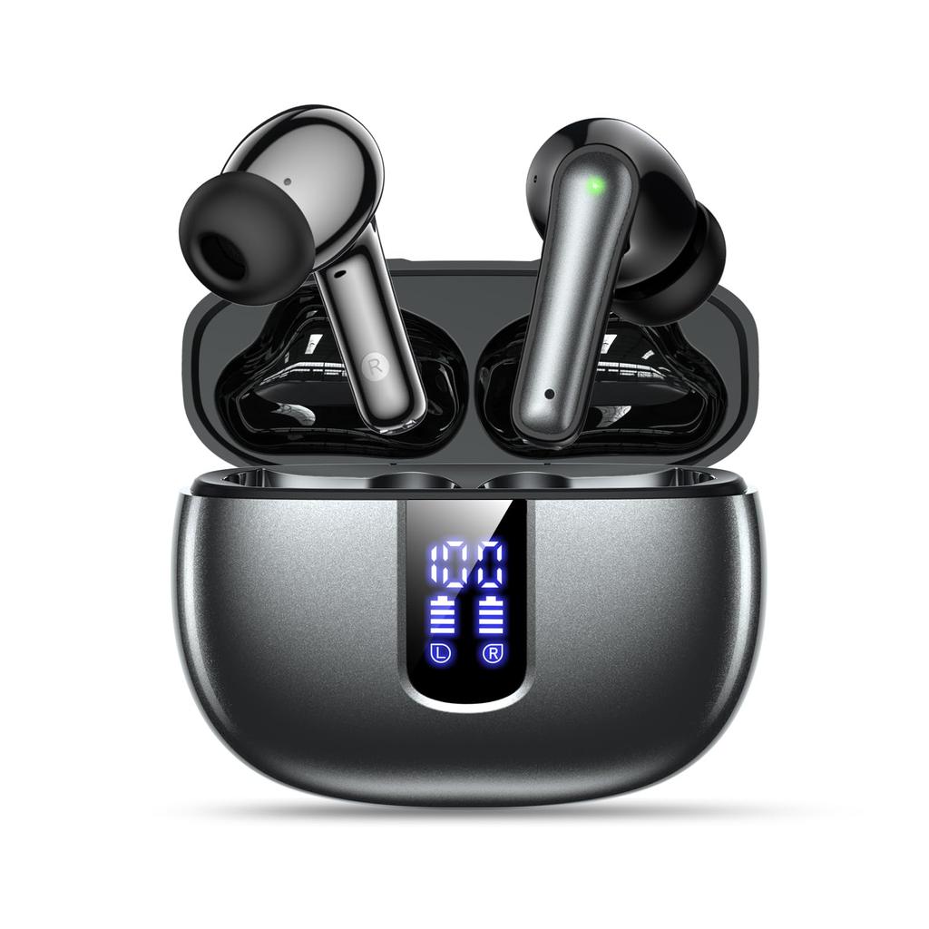 Foxotin Bluetooth Wireless Earbuds for Professional LED Fast Comfortable Up To 48 Hours of Deep Automatic Pairing [New 2025, Model] Display, Type-C