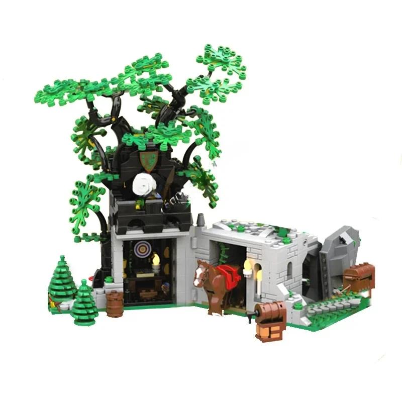 MOC Building Block Toys Are Creative Assembly Toys and Christmas Gifts Featuring a Model of a Small Castle In a Medieval Forest