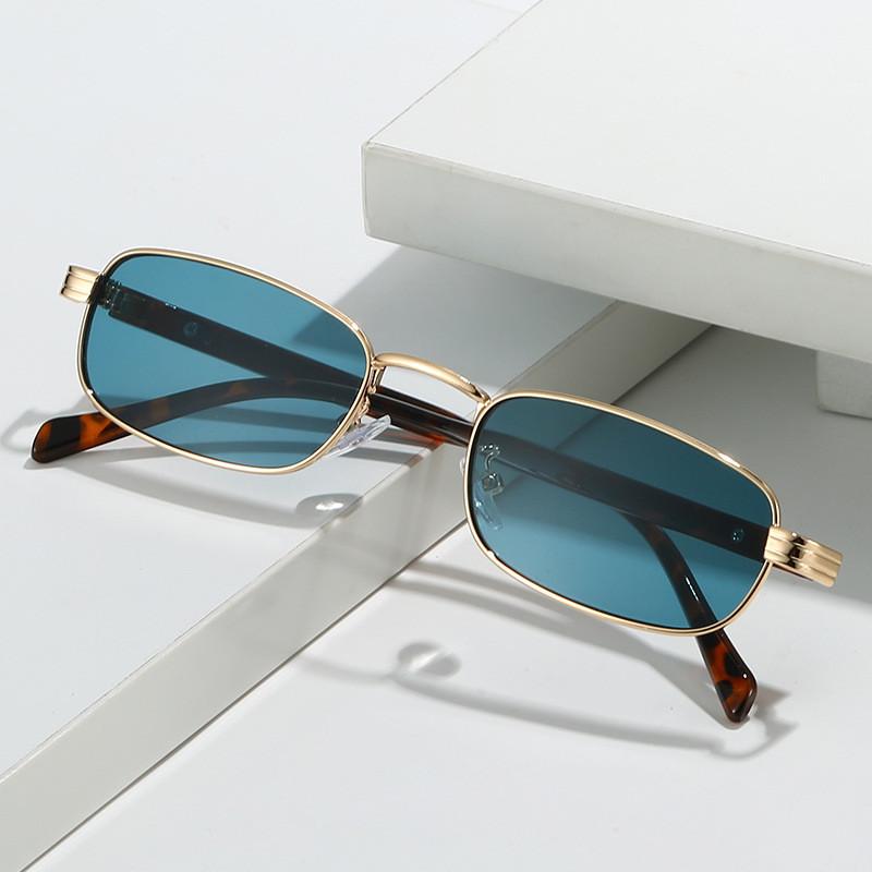 Geometric Metal Square Sunglasses Uv400 For Outdoor Activities And Fashion
