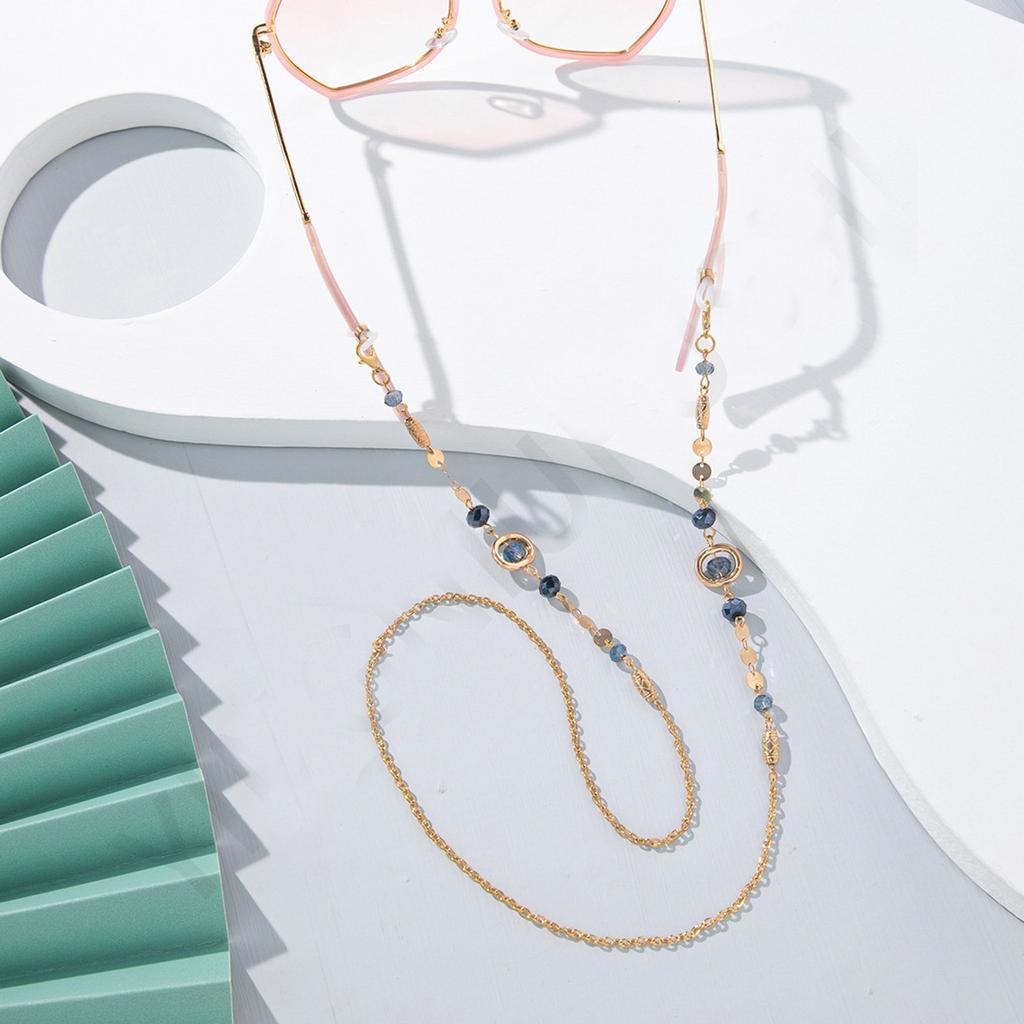 Luxury Eyeglass Chain Jewelry Premium Metal Crystal Beaded Design Secure Glasses Holder For Reading Sunglasses Accessories