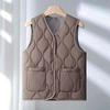 Spring, Autumn and Winter Down Cotton Vest Women's Light and Warm Vest Vest Loose Short Cotton Jacket Liner Elderly Man