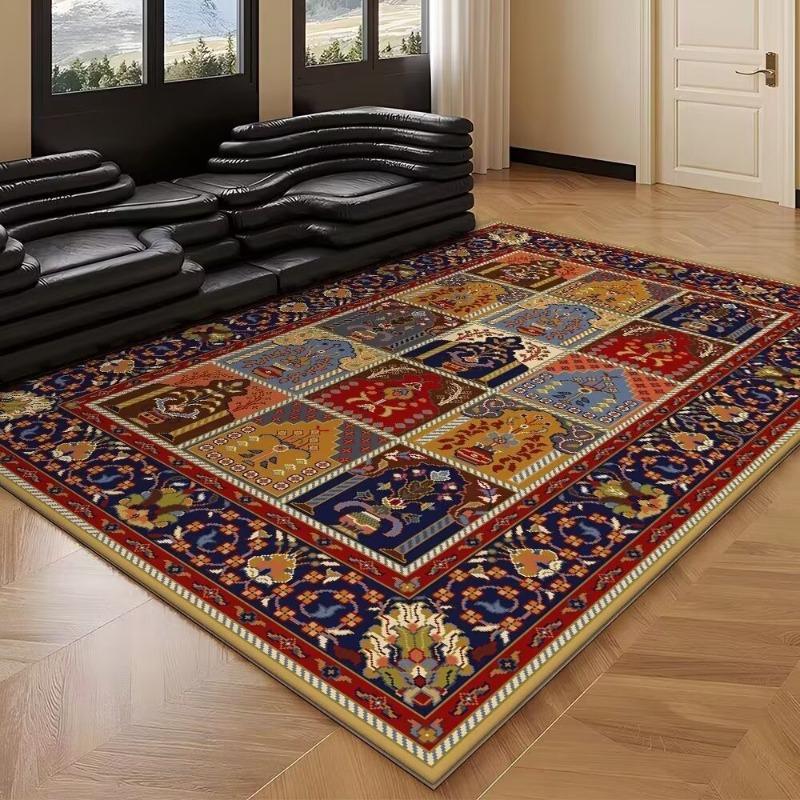 Classic Retro Living Room Carpet Bohemian Persian Ethnic Style Foldable Washed Back Sofa Coffee Table Blanket Very Beautiful