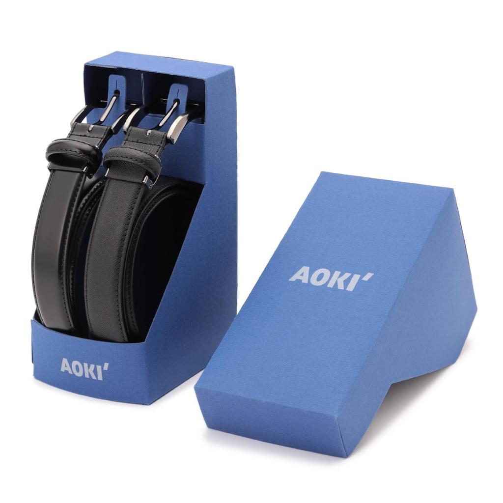 Set of 2 Adjustable Belts to to with Genuine Business Suit Belts for Standard Total Length 110cm to 95cm 30mm Obi Aoki (Up 95cm/Up 130cm) Box.