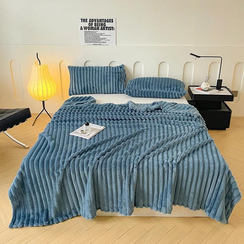 1 Stück Einfarbige Überwurfdecke Antistatisch Kuschelig Weich Warme Decke für Schlafzimmer Wohnzimmer Sofa Reise Camping Überwurfdecke