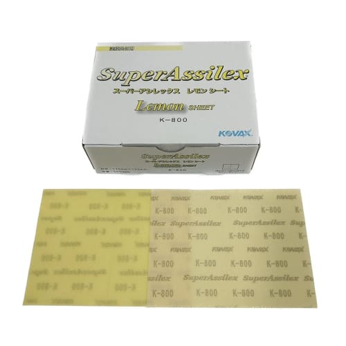 KOVAX Super Acilex Lemon Sheets (Box), Velcro, 170mm X 130mm, 800-grain Equivalent, 50 Sheets Per Box