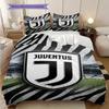 Juventus Zebra Stadion Ruhm Dreiteiliges Set (1 Bettbezug + 2 Kissenbezüge, ohne Füllung) Bettbezug und Kissenbezug Weich und bequem