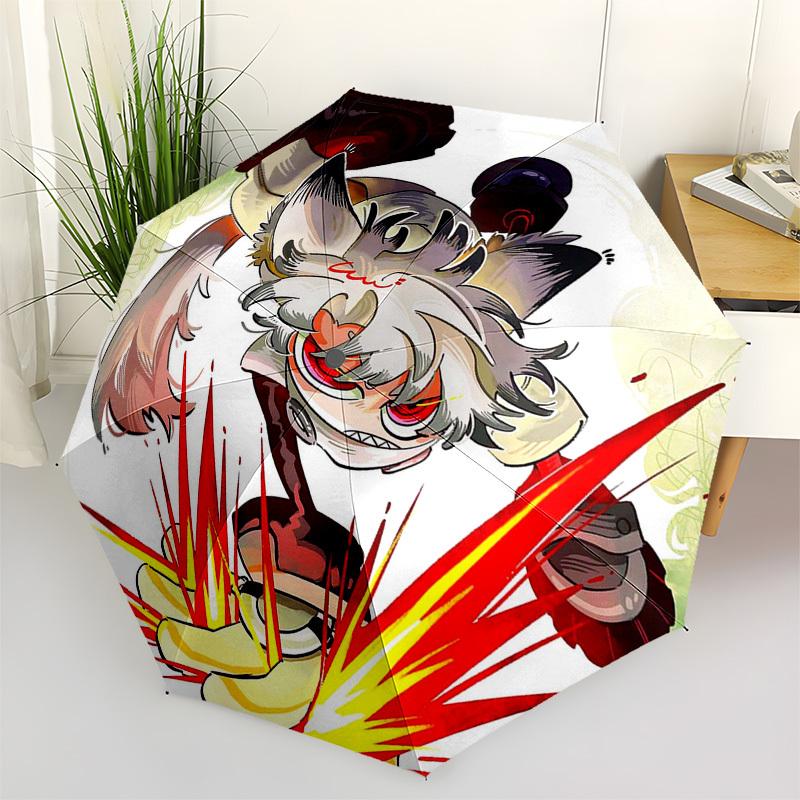 

1pc Outdoor Umbrella with Anime Cat Design - Automatic Opening/Closing, Portable 3-Fold Design, 8-Rib Iron Frame, Perfect Gift for Fans, Traveler