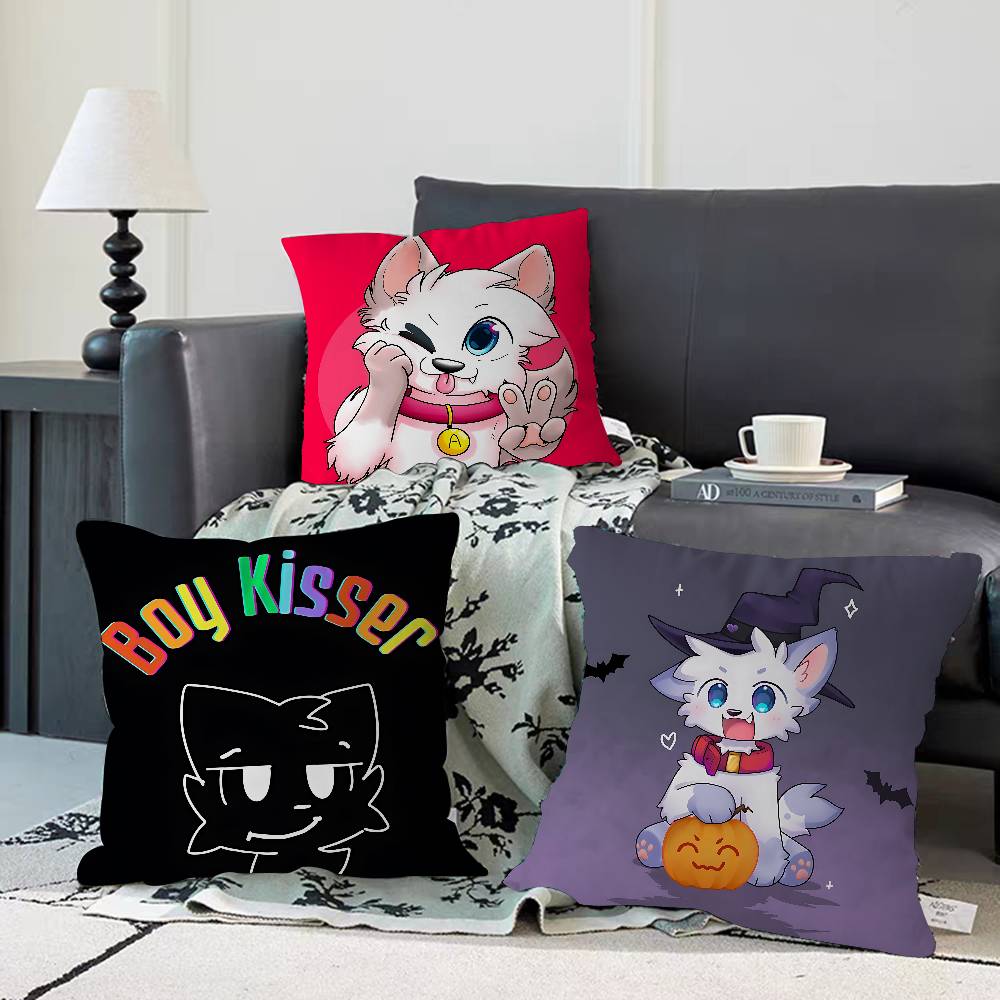 B-BoykisserS Silly Cat Pillow Cover Sofa Cushion Cover Home Room Decoration Children Gift