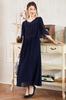 Hanmall Blue Chiffon Party Formal Lace Round Perfect for and Special LON516 Dress, Dress, Embroidered, Flared, 3/4 Sleeves, Neck, Weddings,