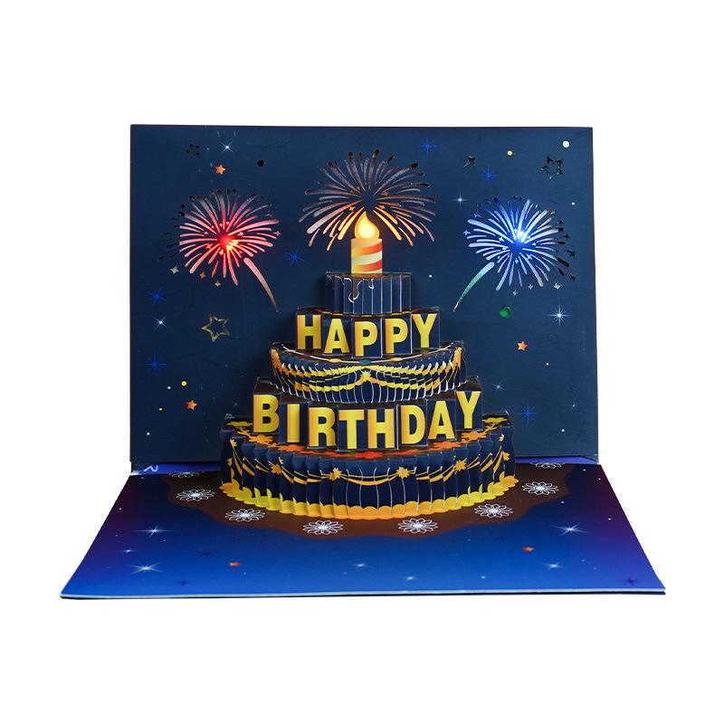 3D Musical Light-up Birthday Greeting Card with Envelope